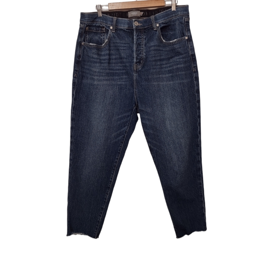 Torrid Mom Jean Straight  Raw Hem Jeans